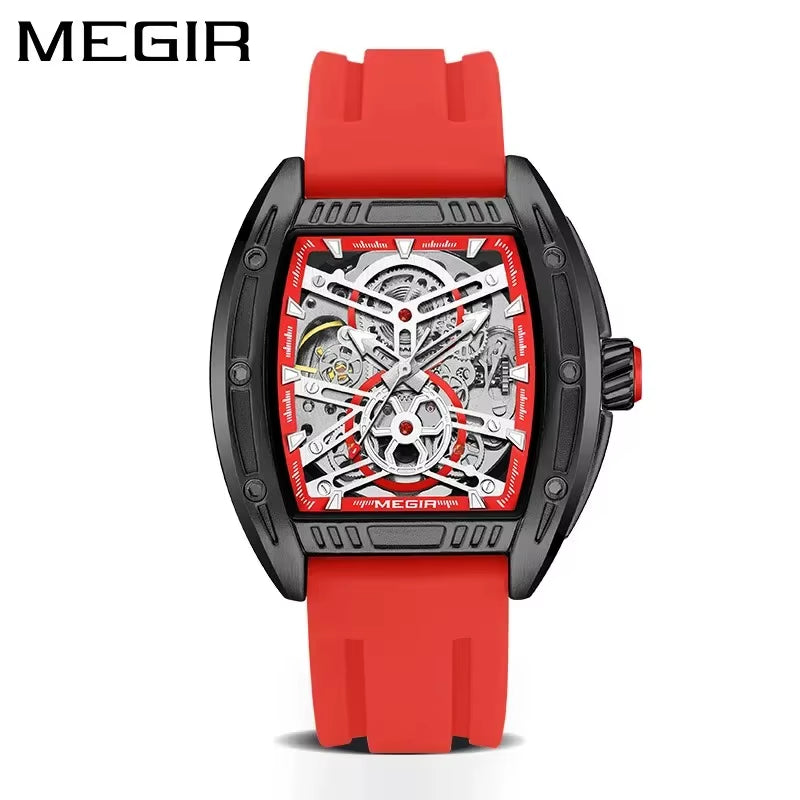 MEGIR 8601 Fashion Men Automatic Mechanical Watch Skeleton Luxurious Luminous Waterproof Casual Wristwatch for Man Reloj Hombre