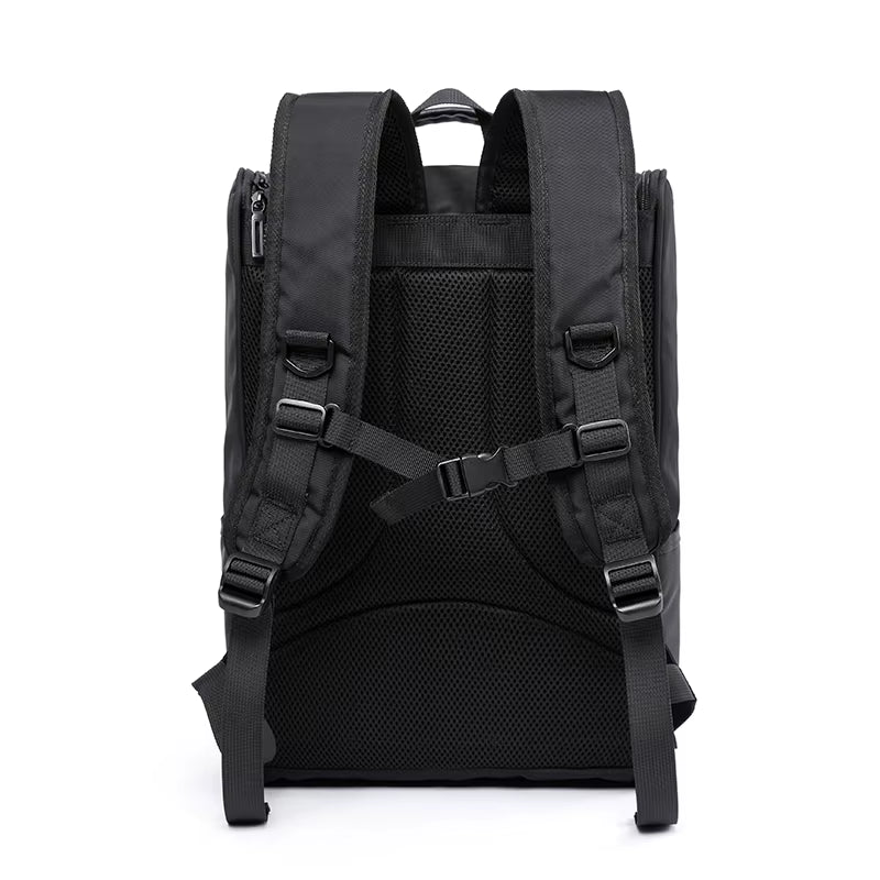 Laptop Backpack Leisure School Bag Stylish Daypack Large Capacity Fashion High Quality Waterproof for Men Black Polyester MOYYI