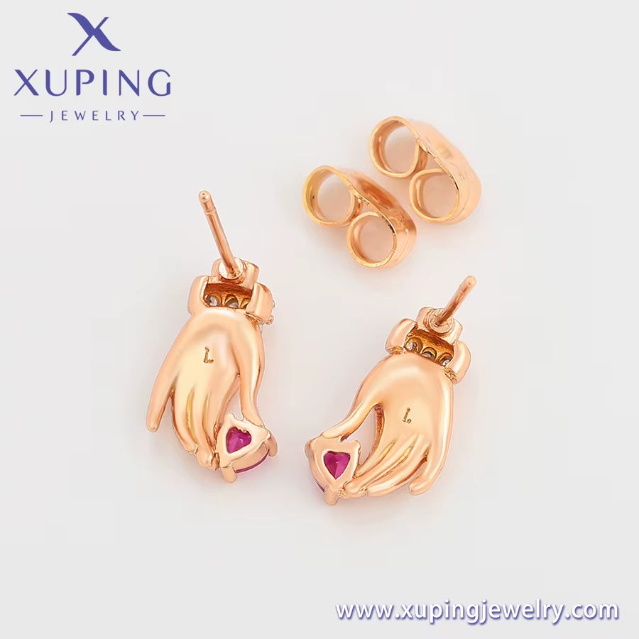 A00863948 Xuping Jewelry New Popular Personality Design Hand Diamond 18K Gold Luxury Unique Style Earrings