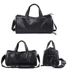 Custom Waterproof PU Leather Duffle Bags for Men Unisex Luggage Leather Travel Bag