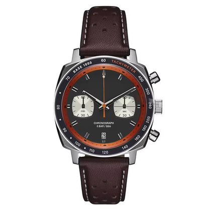 Customized Vintage Style Men Watch Chronograph Cushion Case Shape 316L Stainless Steel . - MCROONS.COM