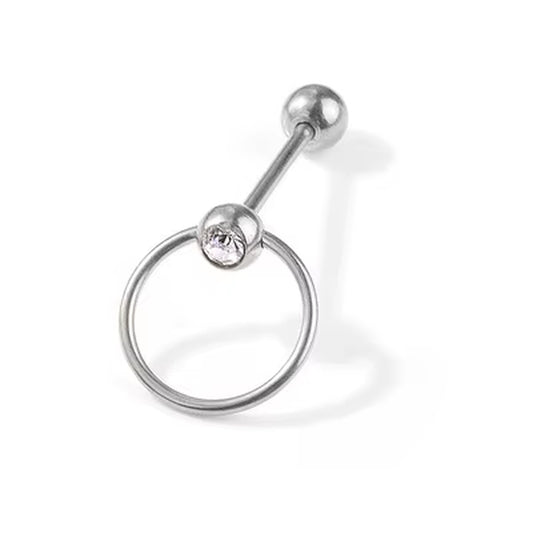 European and American Tongue Rings Fashion High Quality Stainless Steel Heart Shape Tongue Rings Jewelry