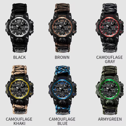 1509P D Athletic Hot Jam Tangan Analog Digital Watch 5 Atm Waterproof Custom Watch Camouflage Green Sport Watch for Men