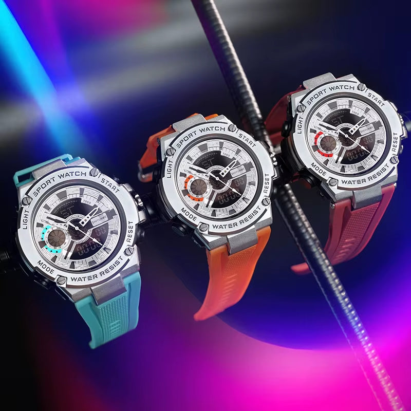 1809B Colorful Alloy Case Waterproof Fashion Watches Luxury Digital Watch Outdoor Sport Men Watch Chronograph