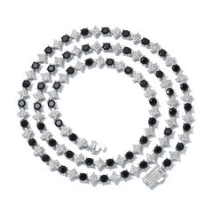 NUOYA Iced Out Tennis Chain Necklace 6Mm Spring Lock Clasp round Zircon Star Design Sparkling Diamond Hip Hop Jewelry