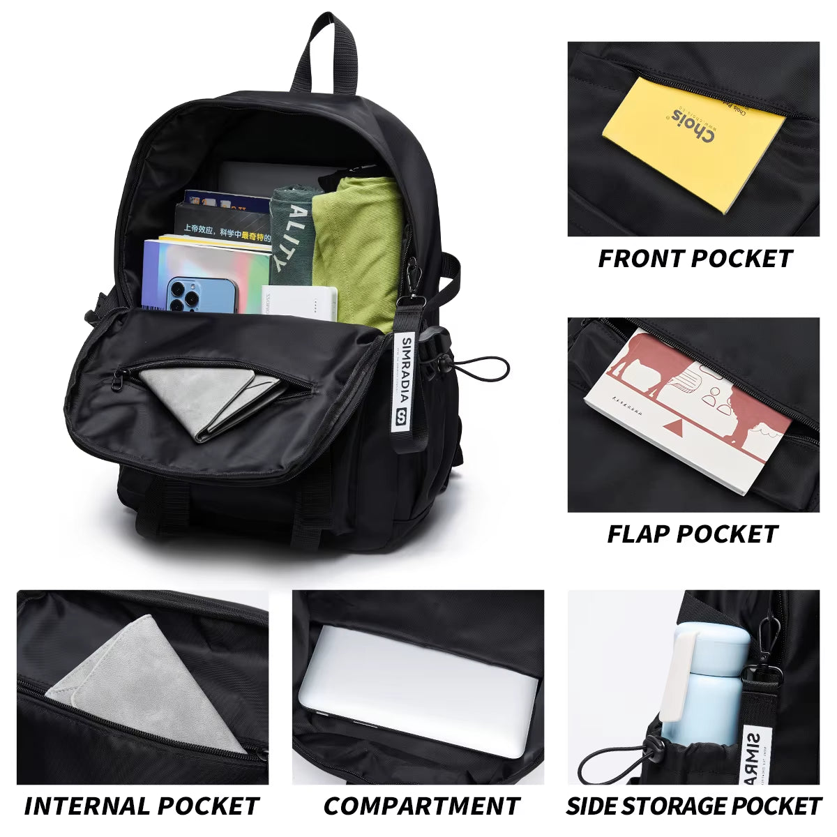 Ready Stock Causal Backpack for Man Multi-Functional Customized Travel Bag Customized Unisex High School Other Backpack Bags