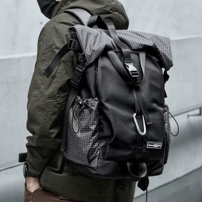 MOYYI Waterproof Outdoor Backpack Expandable Bags for Men Hiking Rolltop Travel Backpack Bags