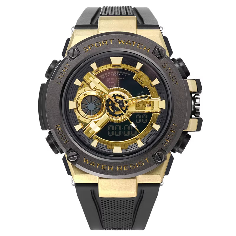 1809B Luxury Gold Digital Watches Men Wrist Sport Wrist Watch Alloy Case Waterproof Fashion Watches Colorful Relojes