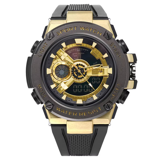 1809B Luxury Gold Digital Watches Men Wrist Sport Wrist Watch Alloy Case Waterproof Fashion Watches Colorful Relojes