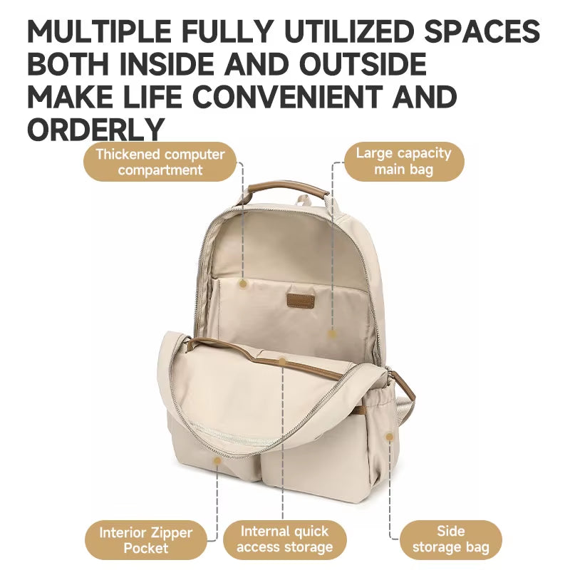 Simradia Lightweight Oxford Multifunctional Backpack for Women 14 Inch Laptop Schoolbag for Girl Lady Travel Backpack