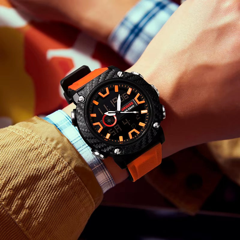 SHIYUNME D 1027 Men Wrist Watch Silicon Bands Plastic Case Waterproof Fashion Watches Colorful Relojes Sport Digital Watches