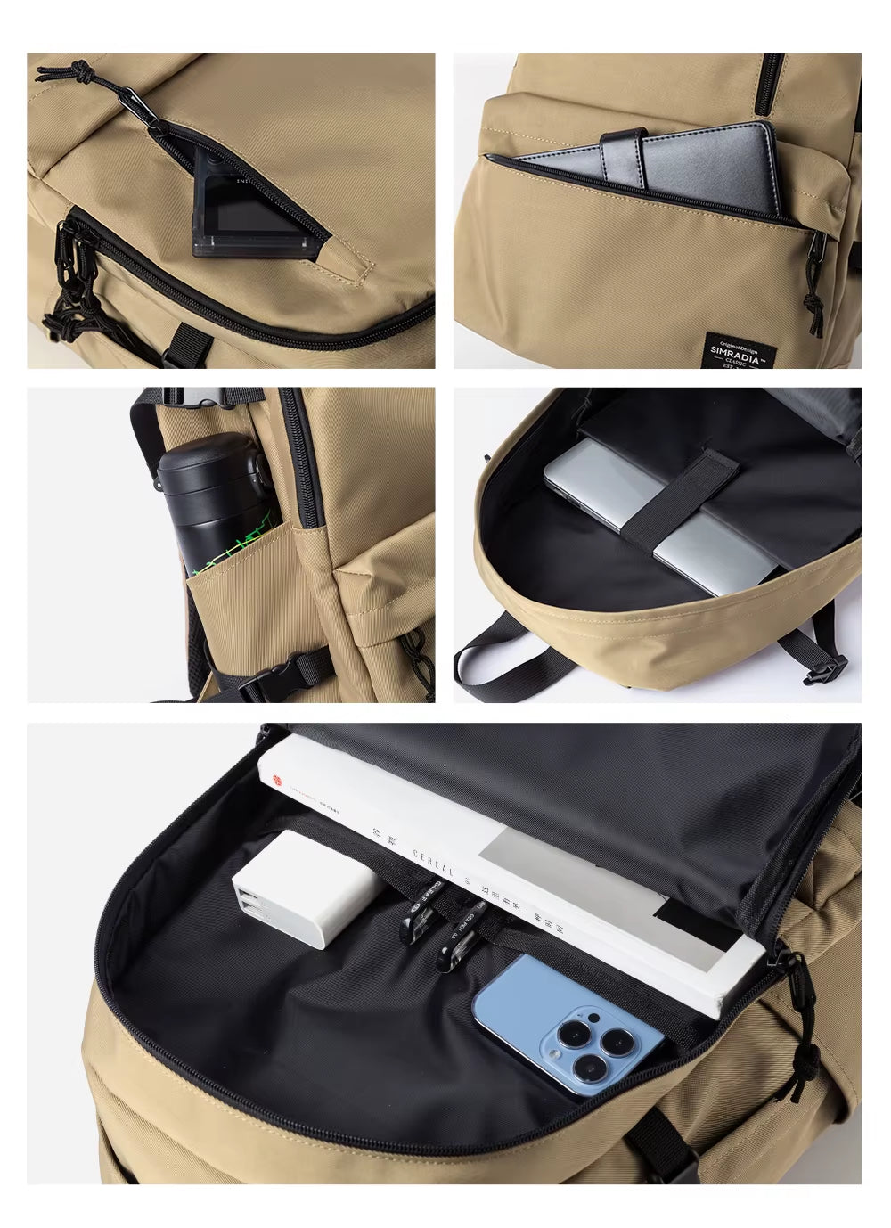 Vintage Modern Book Bags Simple Laptop Backpack Unisex School Backpacks for College Student Travel Daily Rucksack for Man