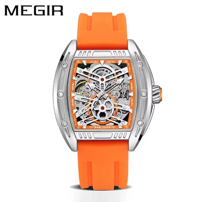 MEGIR 8601 Fashion Men Automatic Mechanical Watch Skeleton Luxurious Luminous Waterproof Casual Wristwatch for Man Reloj Hombre