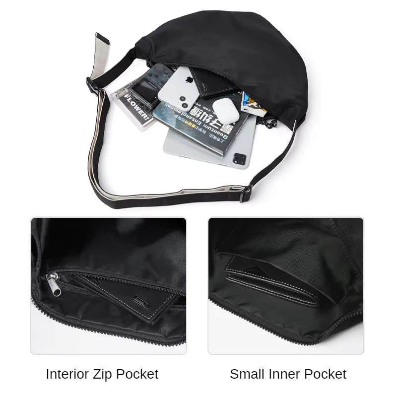 Leisure Hippie Hobo Bags for Men Crescent Sling Bags Sport Crossbody Bags