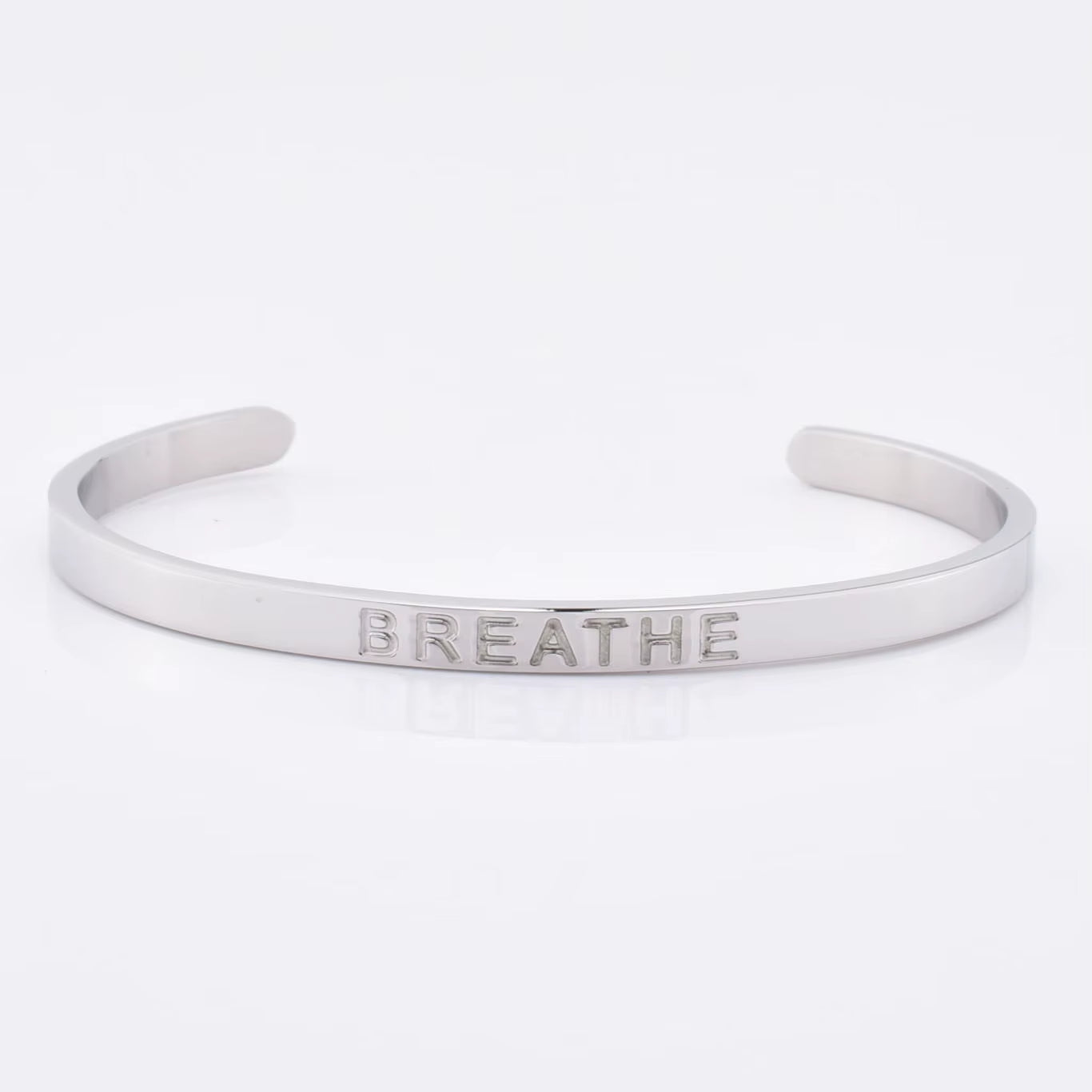 High Quality Engraved Words Logo Gold Plated Woman Mens Custom Logo Stainless Steel Bracelet Gold Cuff Bangle