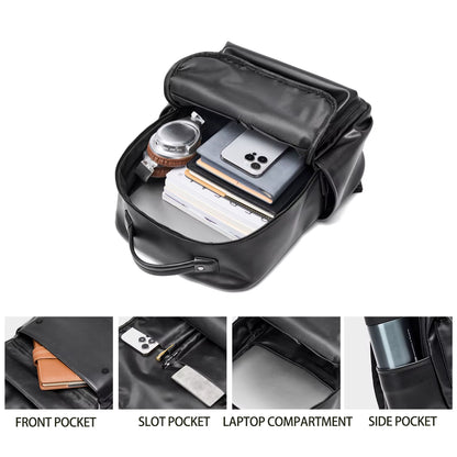 Mate Elan PU Leather Laptop Bags for Men Rucksack Waterproof Business PU Leather Backpack