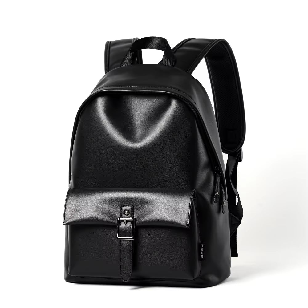 MOYYI Luxury PU Leather Travel Backpack Bags for Men Laptop Bag Faux Leather Backpack Bags