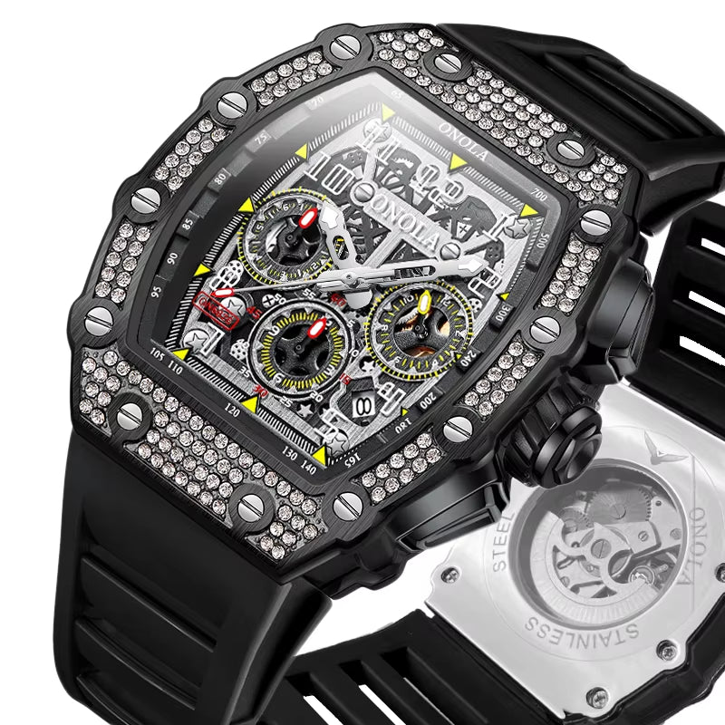 ONOLA 6826D Top Brand Automatic Watch Sports Waterproof Men Watches Quality Wrist Chronograph Mechanical Watches Custom Logo