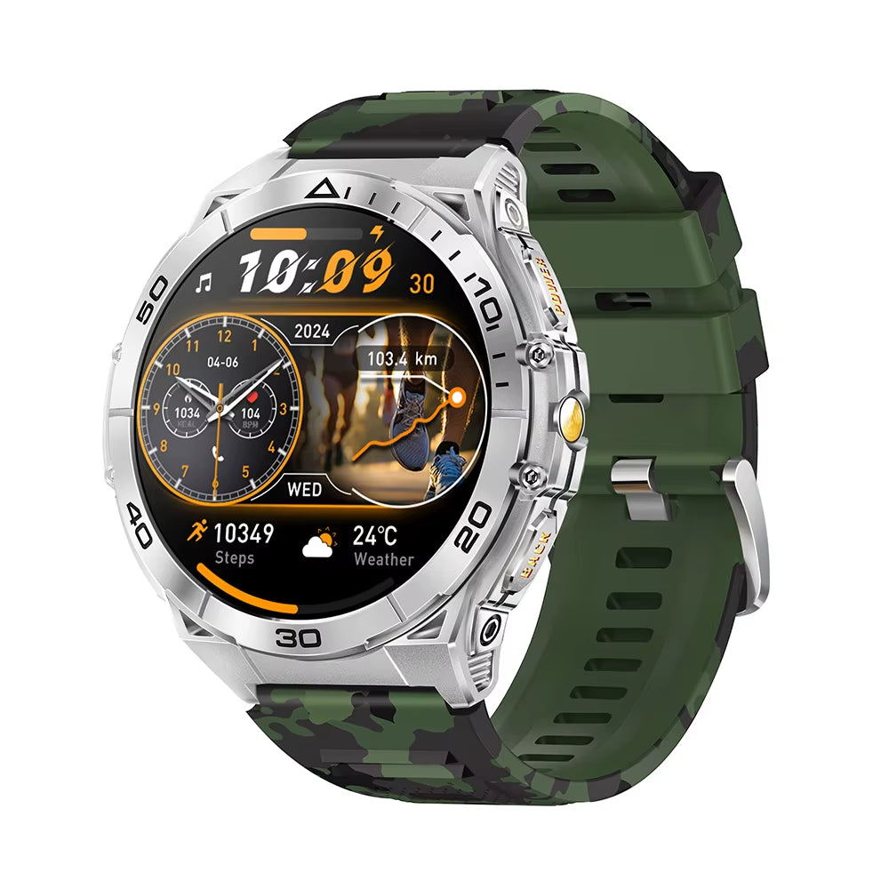 TKYUAN 2025 Military-Grade Durable Smartwatch with Amoled Screen 600Mah Battery Flashlight Fitness Tracker Sport Smart Watch