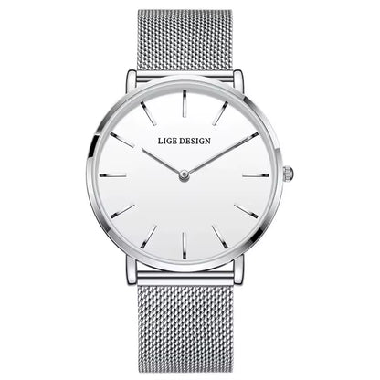 LIGE 89191 Elegant Women Watches Fashion Simple Ladies Quartz Clock Lady Wristwatch Waterproof Ultra-Thin Watch Relogio Feminino