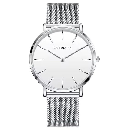 LIGE 89191 Elegant Women Watches Fashion Simple Ladies Quartz Clock Lady Wristwatch Waterproof Ultra-Thin Watch Relogio Feminino