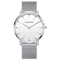 LIGE  Elegant Women Watches Fashion Simple Ladies Quartz Clock Lady Wristwatch Waterproof Ultra-Thin Watch Relogio Feminino