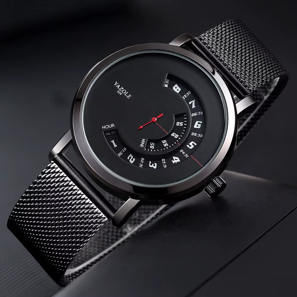 Top Ranking Leisure Spinning Rotate Windows Metal Steel Mens Quartz Watch Waterproof Custom Wristwatches Relojes Wholesale
