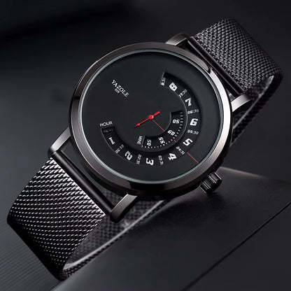 Top Ranking Leisure Spinning Rotate Windows Metal Steel Mens Quartz Watch Waterproof Custom Wristwatches Relojes Wholesale