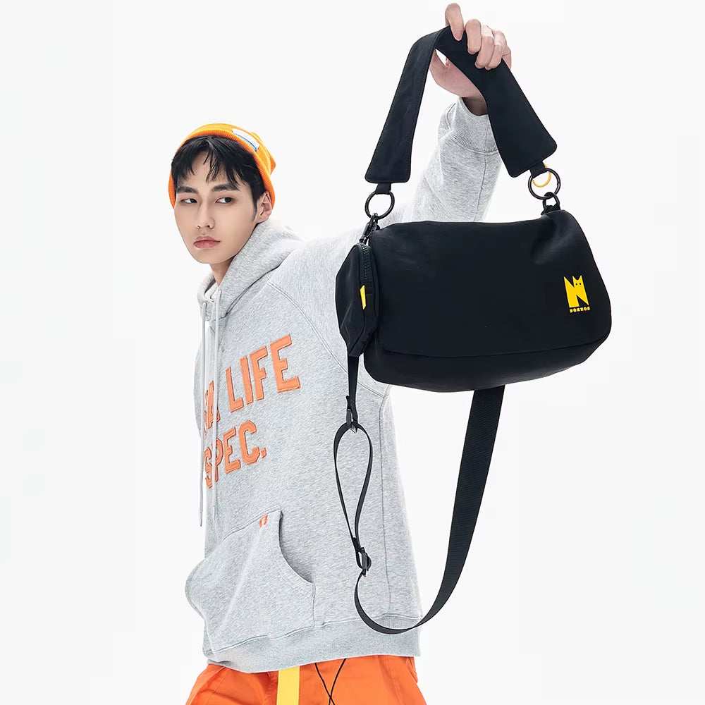 NOXXON Nylon Handbags for Unisex Waterproof Multi Pocket Purses and Crossbody Bags Multi Function Lightweight Shoulder Handbag