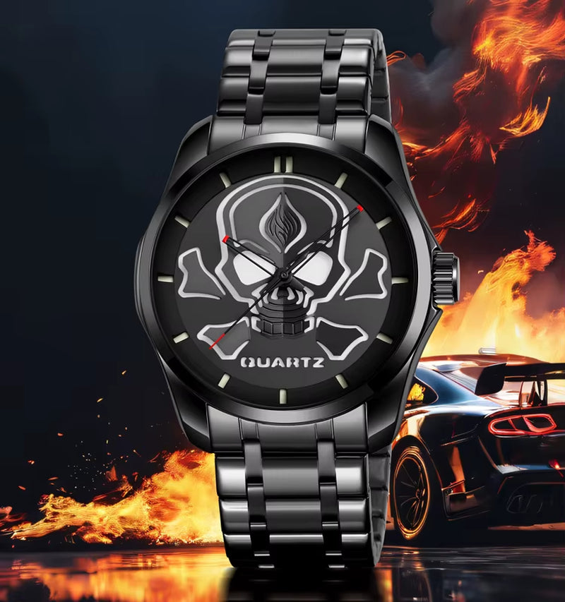 Wholesale SKMEI 9358 Skeleton Skull Hollow Face Fashion Sport Customize OEM Factory Men Quartz Watch Wrist