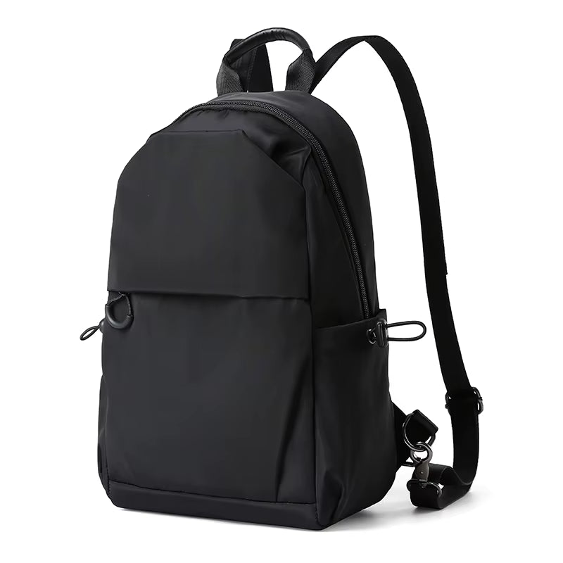 Beige Waterproof Ladies Mini Backpack College Student Small Laptop School Bag Unisex Lightweight Leisure Bag