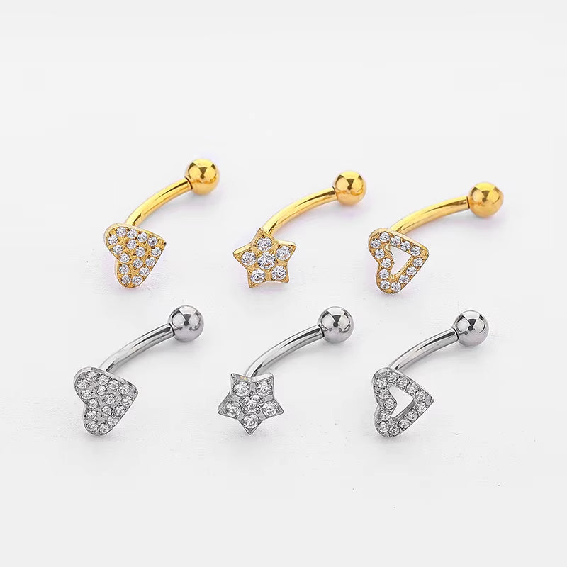 YW NEW 16G Rook Piercing Jewelry Eyebrow Rings G23 Titanium Heart Shape Cartilage Hoop Rook Daith Earrings Tragus