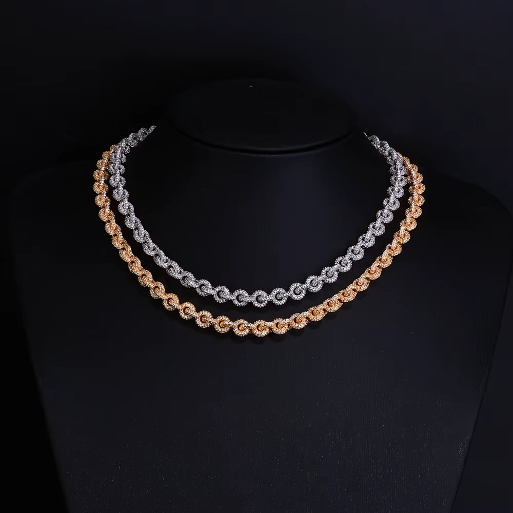 NUOYA Luxury Flip Buckle Necklace for Men O Shaped Chain Design Full Iced Out Zircon Diamond Hip Hop Fine Jewelry