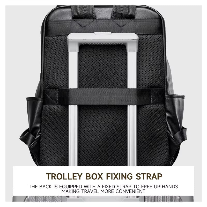 Eco - Friendly PU Leather Backpack for Travel Backpack Bags for Men Laptop Backpack - MCROONS.COM