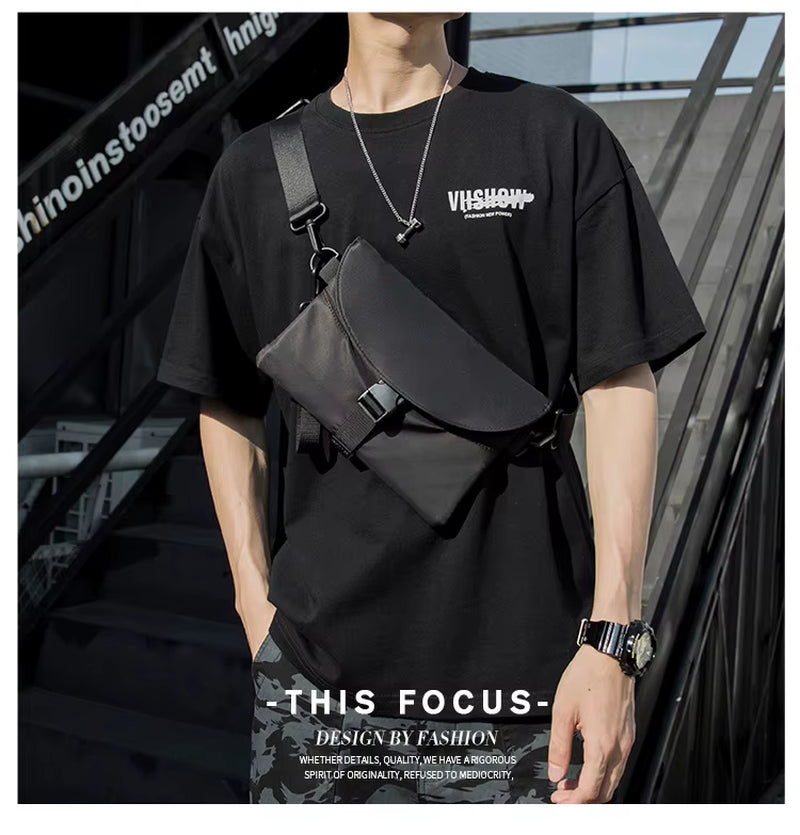 Trend Custom Logo Small Crossbody Bag Fashion Nylon Waist Bag for Men Waterproof Men'S Fanny Pack Sling Bags
