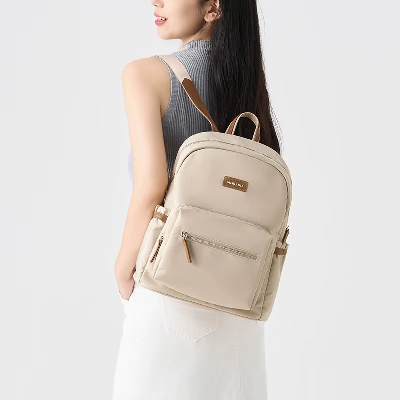 Simradia Fashionable 14 Inch Ladies' Laptop Backpack Waterproof PVC Leather with Zipper Closure Polyester Lining for Outdoor