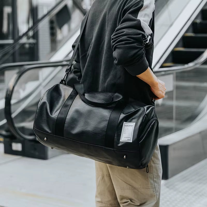Large Size Travel Bag Duffel Bag with Shoe Compartment Sport Gym Travel Waterproof Black Customized