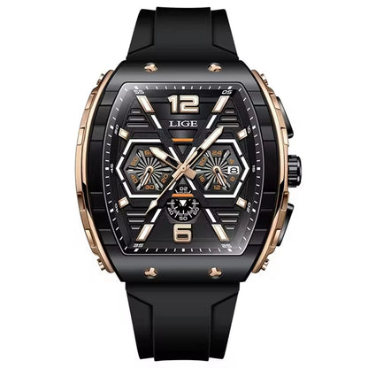 LIGE 89108 Business Wristwatch Waterproof Sport Men'S Watch Casual Silicone Date Quartz Wrist Watches for Men Relogio Masculino