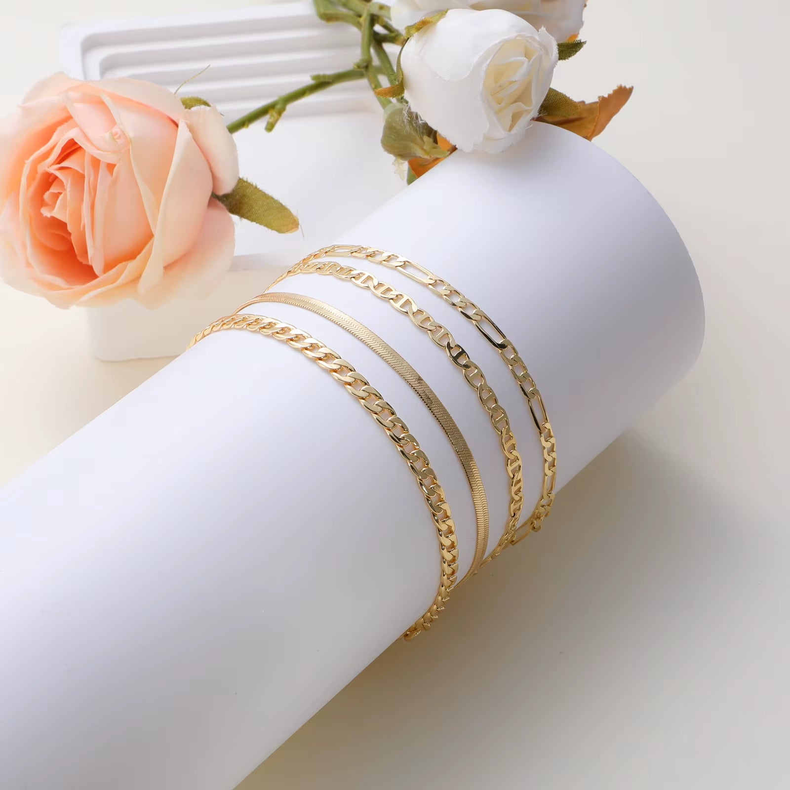 Multy Layer Summer Women'S Ankle Bracelet Fashion 18K Gold Plated Alloy Dainty Jewelry Foot Chain Anklet for Women A0136