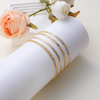 Multy Layer Summer Women'S Ankle Bracelet Fashion 18K Gold Plated Alloy Dainty Jewelry Foot Chain Anklet for Women A0136
