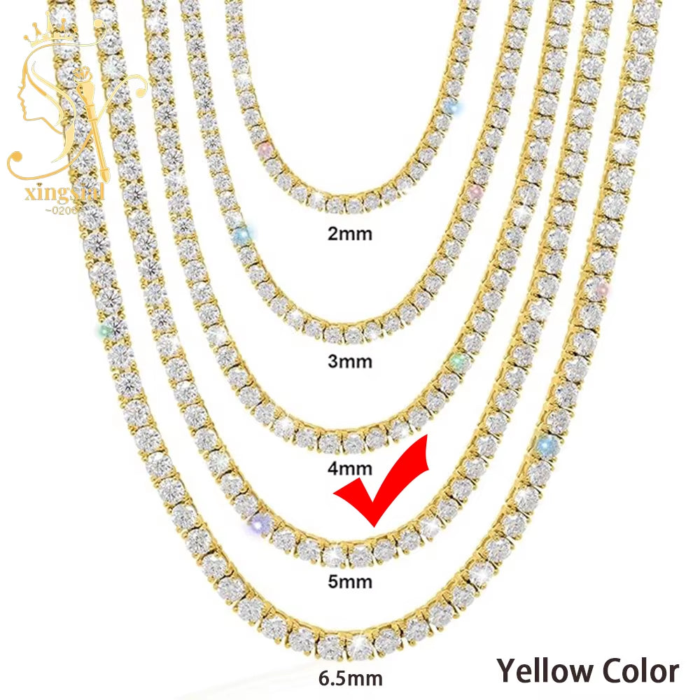 Wholesale Luxury Men Women Hip Hop Fine Jewelry 2Mm 3Mm 4Mm 5Mm Diamond 925 Silver Bracelet VVS Moissanite Tennis Chain Necklace