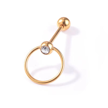 European and American Tongue Rings Fashion High Quality Stainless Steel Heart Shape Tongue Rings Jewelry