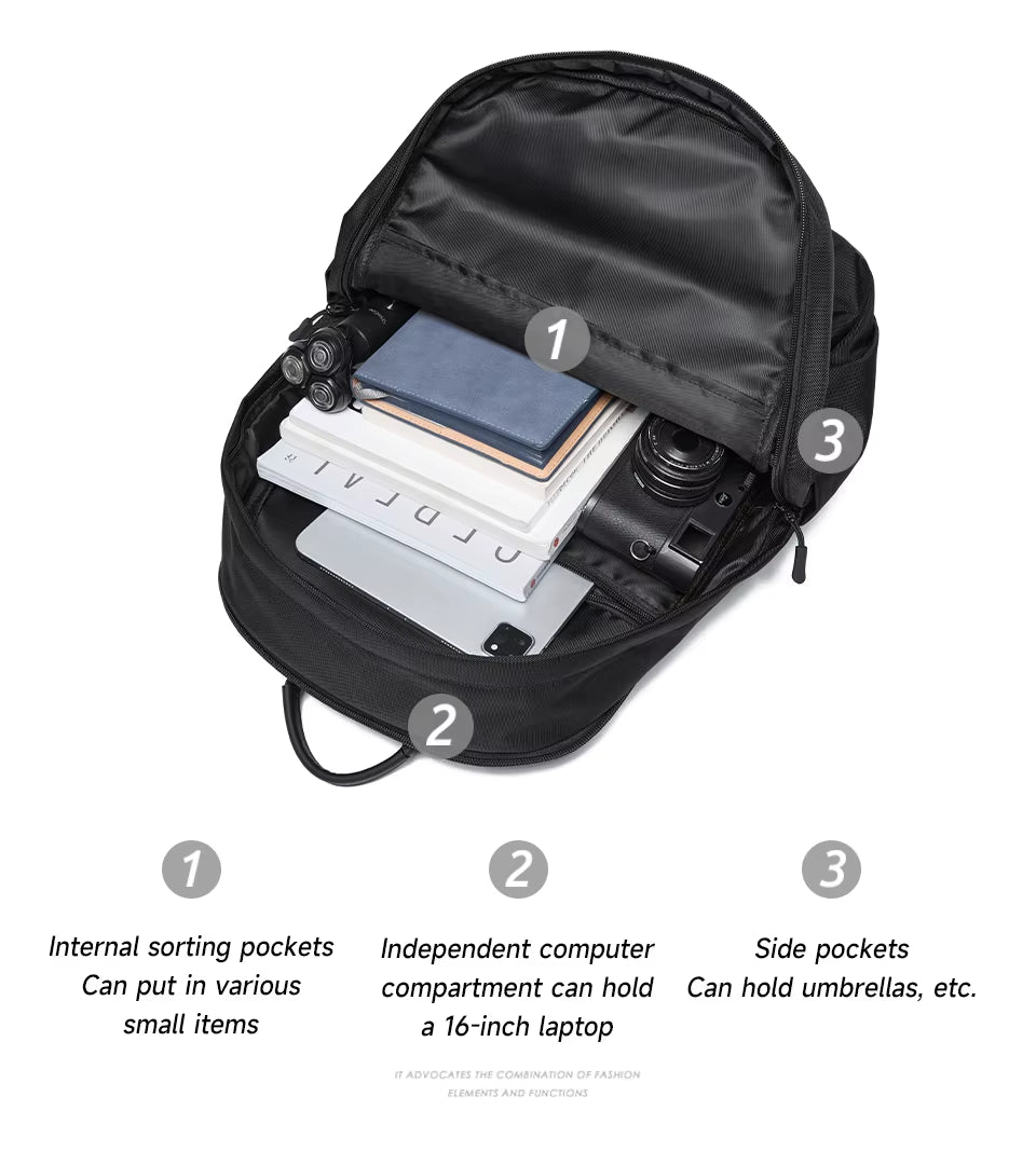 MOYYI Business Laptop Backpack Bags for Men Large Capacity 16-Inch Laptop Travel Backpack