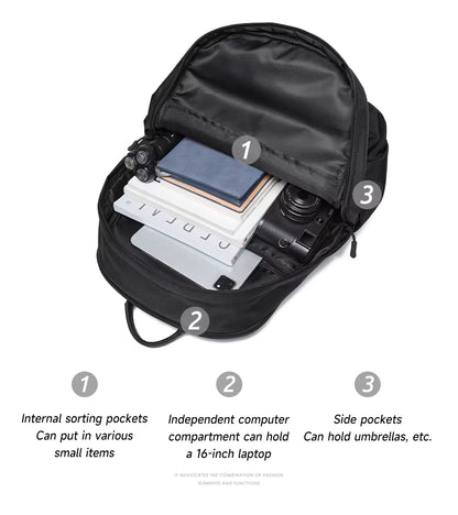MOYYI Business Laptop Backpack Bags for Men Large Capacity 16-Inch Laptop Travel Backpack