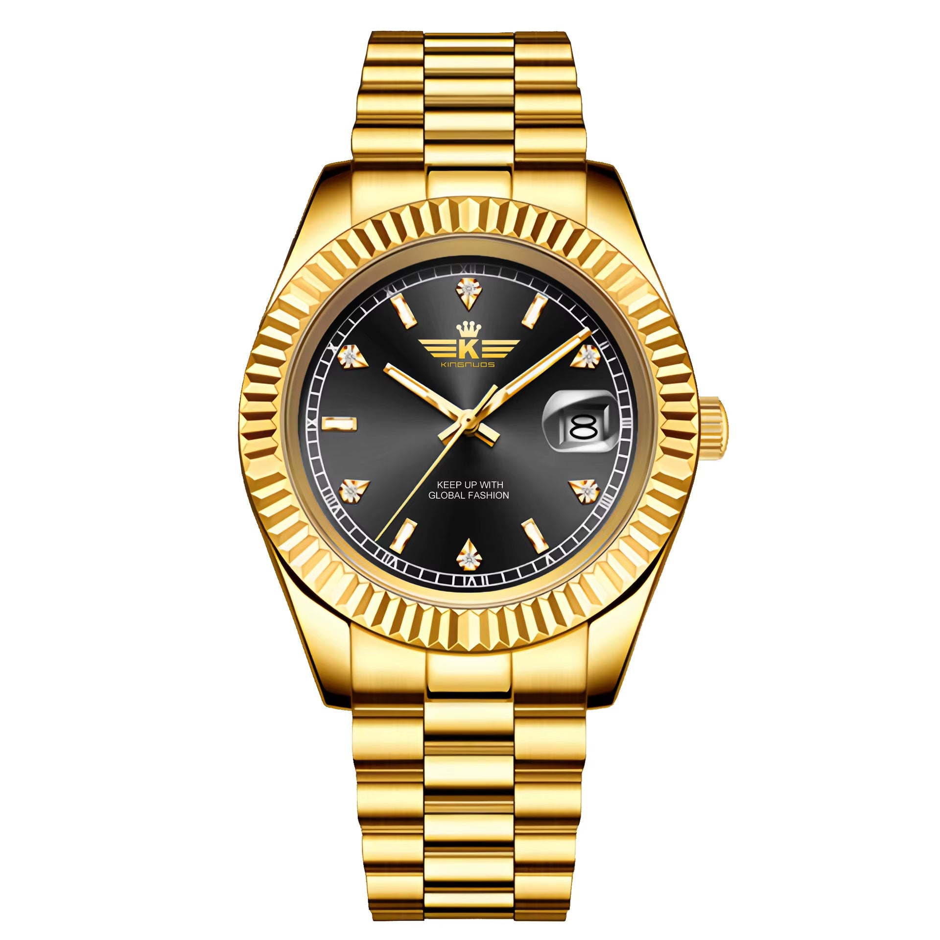 Luxury Men'S Business Wristwatch Waterproof Calendar Stainless Steel Quartz Watch Customized Logo for Men