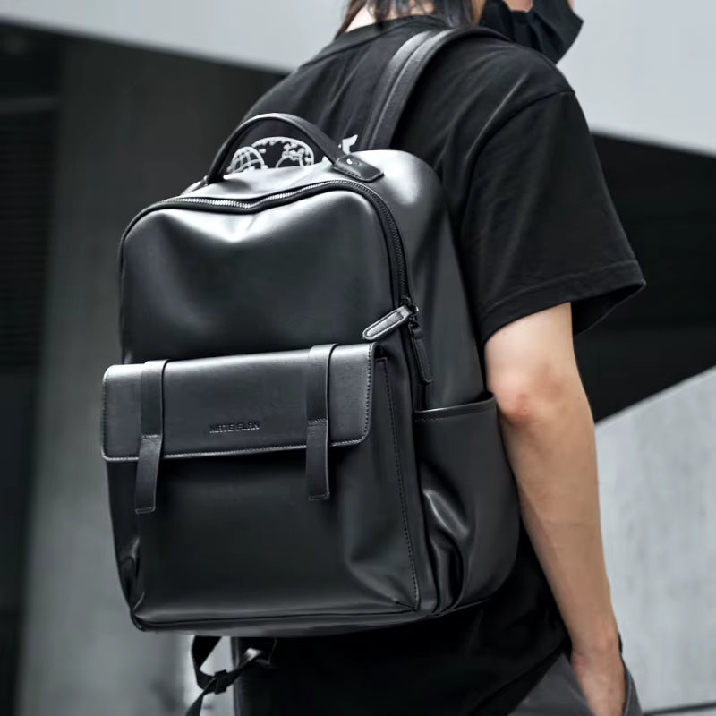 Eco-Friendly PU Leather Backpack for Travel Backpack Bags for Men Laptop Backpack