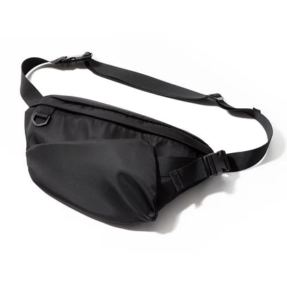 Black Waterproof Crossbody Bags for Men Travel Single Shoulder Bag Men Belt Bag Fanny Pack