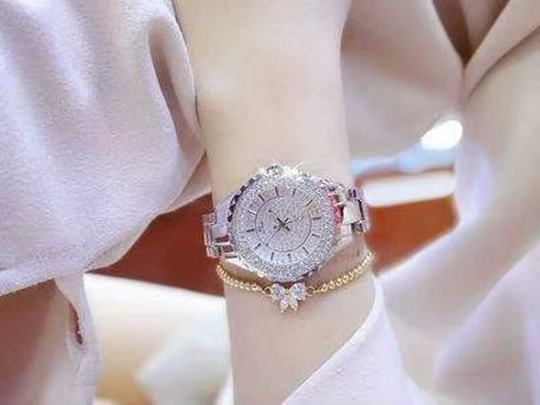 Women Watches 2024 Fashion Diamond Quartz Ladies Rose Gold Watch Luxury Stainless Steel Clock Dress Watch Ladies