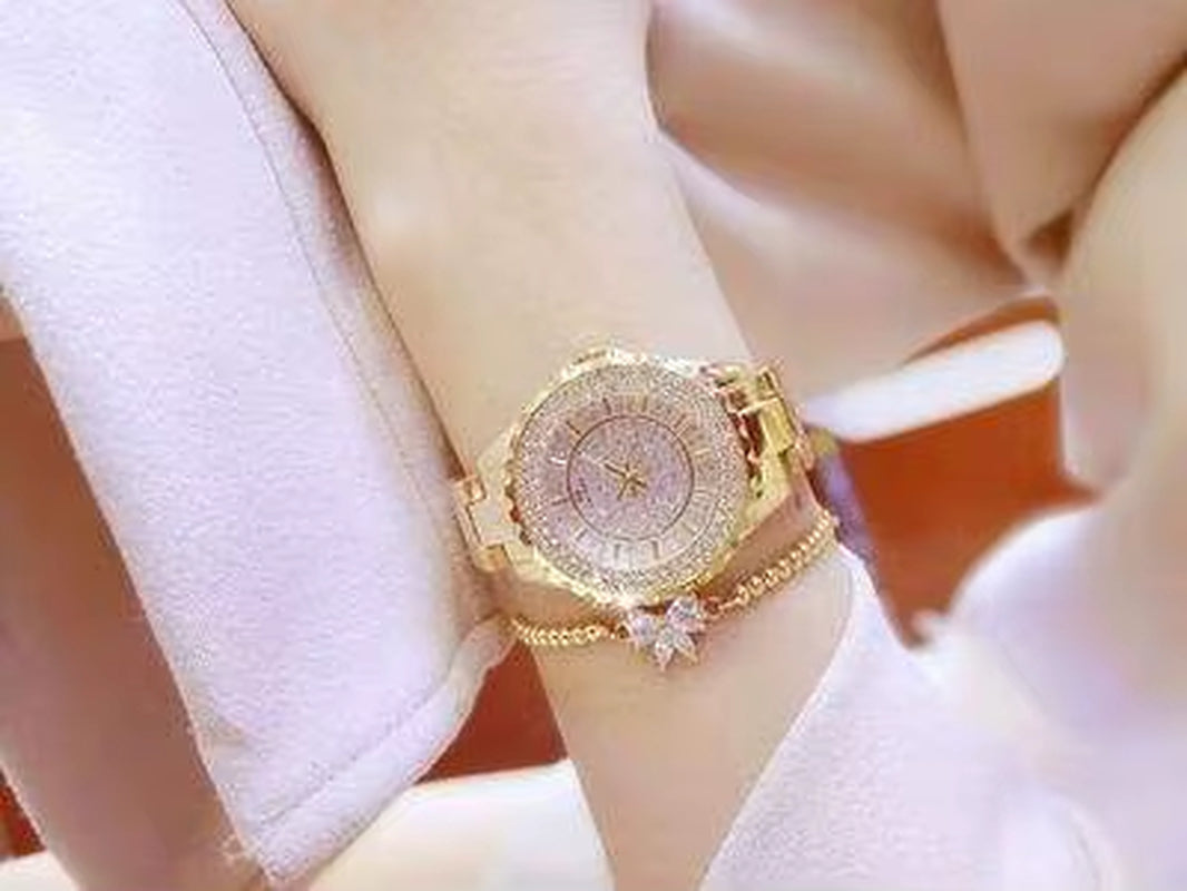 Women Watches 2024 Fashion Diamond Quartz Ladies Rose Gold Watch Luxury Stainless Steel Clock Dress Watch Ladies