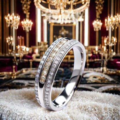 Women'S 925 Sterling Silver Rings with Zircon Stone Rhodium Plated for Parties Jewelry